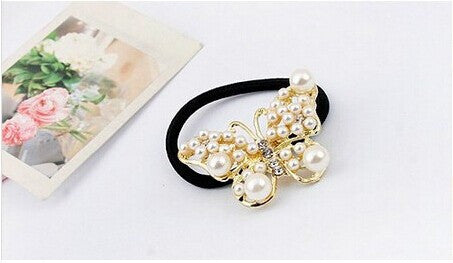 Butterfly Sweet White Pearl Girls Woman Hair Band