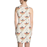 Fox with Hat Hipster Print Dress - Teefuse