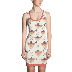 Fox with Hat Hipster Print Dress - Teefuse