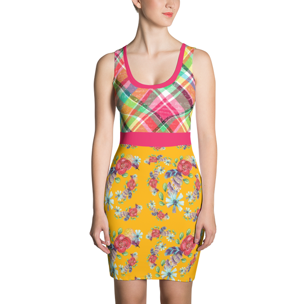 Colorful Checkered Floral- Teefuse