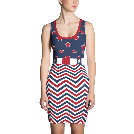 Make America Great Red Star Bodycon Dress