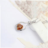 Crystal Chain Heart Bottle Necklace