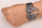 Angel Wings Feather Bracelet w/ Crystal