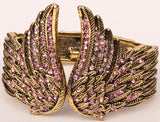 Angel Wings Feather Bracelet w/ Crystal