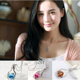 Crystal Chain Heart Bottle Necklace