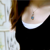 Crystal Chain Heart Bottle Necklace