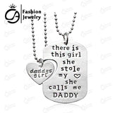 "There is this girl, She stole my heart, She calls me DADDY" Heart Pendant Necklace