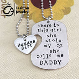 "There is this girl, She stole my heart, She calls me DADDY" Heart Pendant Necklace