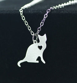 Cute Cat Necklace - Stainless Steel